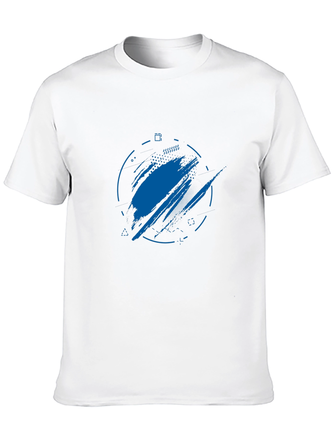 Abstract Blue Graphic Print Black T-Shirt
