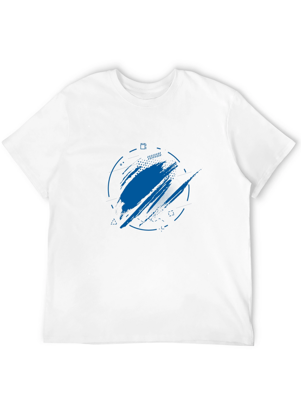 Abstract Blue Graphic Print Black T-Shirt