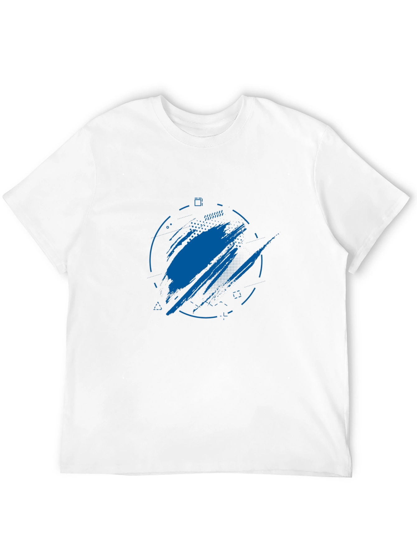 Abstract Blue Graphic Print Black T-Shirt