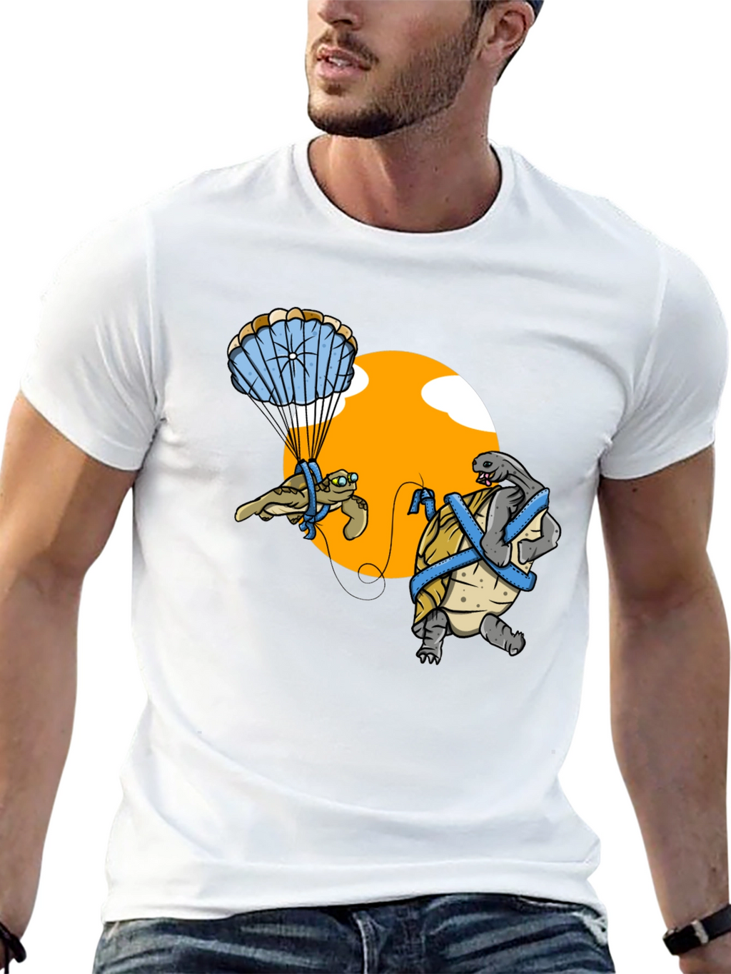Turtle Parachute Fun Graphic T-Shirt