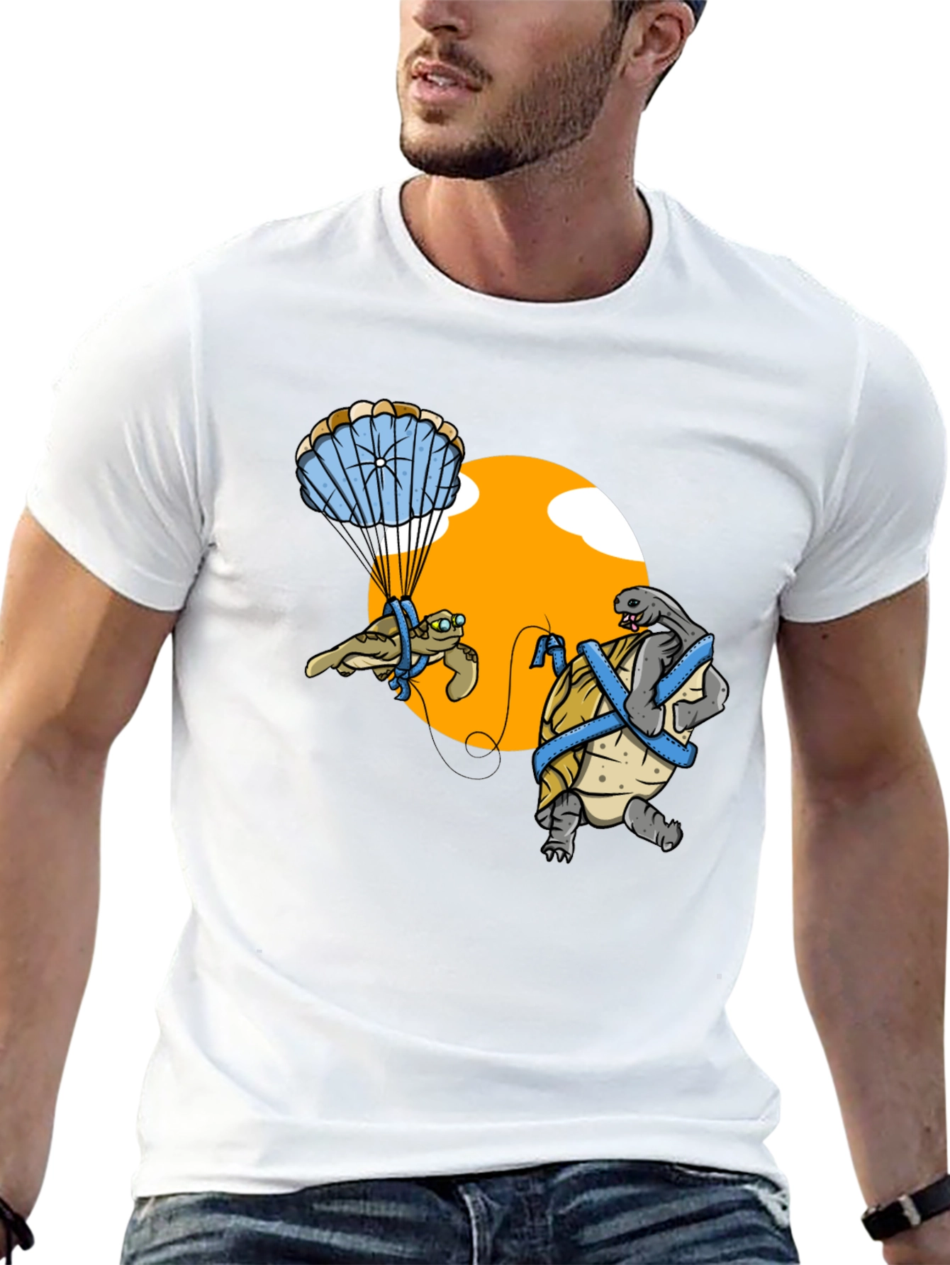 Turtle Parachute Fun Graphic T-Shirt