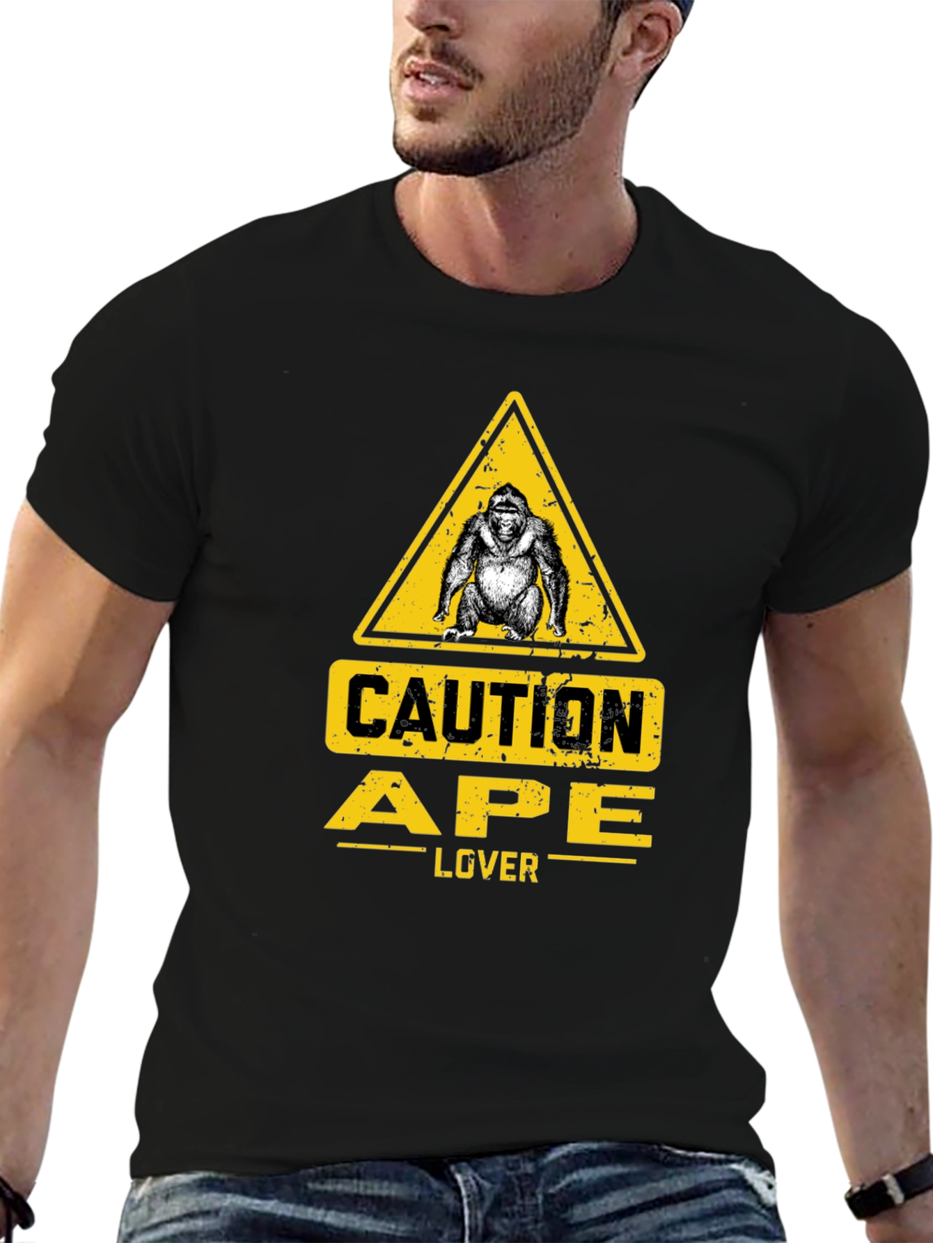 Caution Ape Lover Black T-Shirt