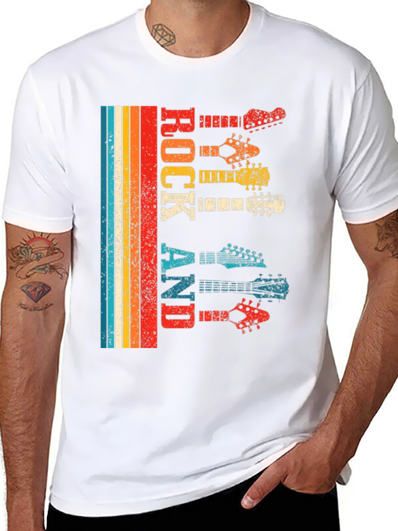 Retro Rock and Roll Guitar T-Shirt