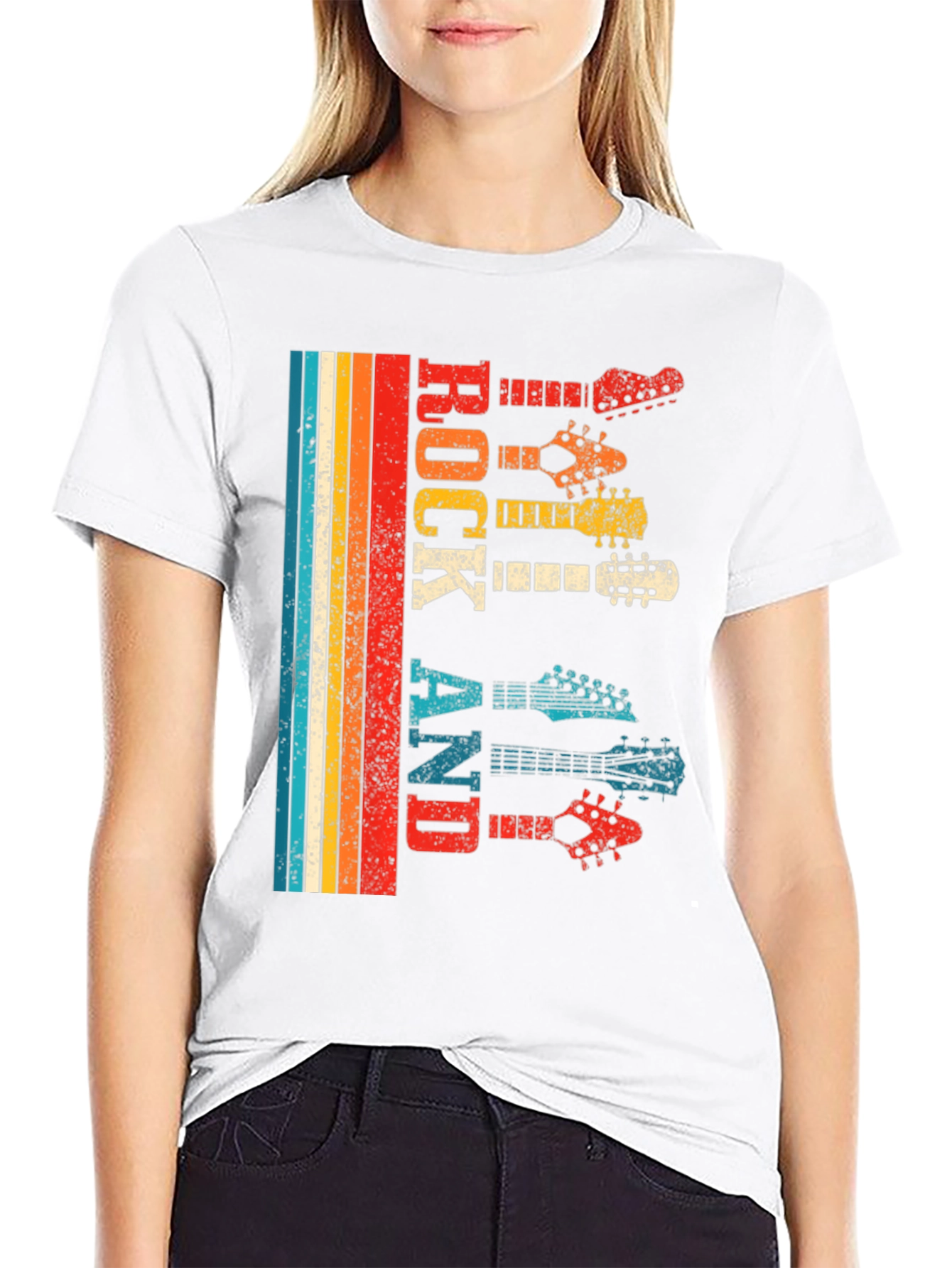 Retro Rock and Roll Guitar T-Shirt