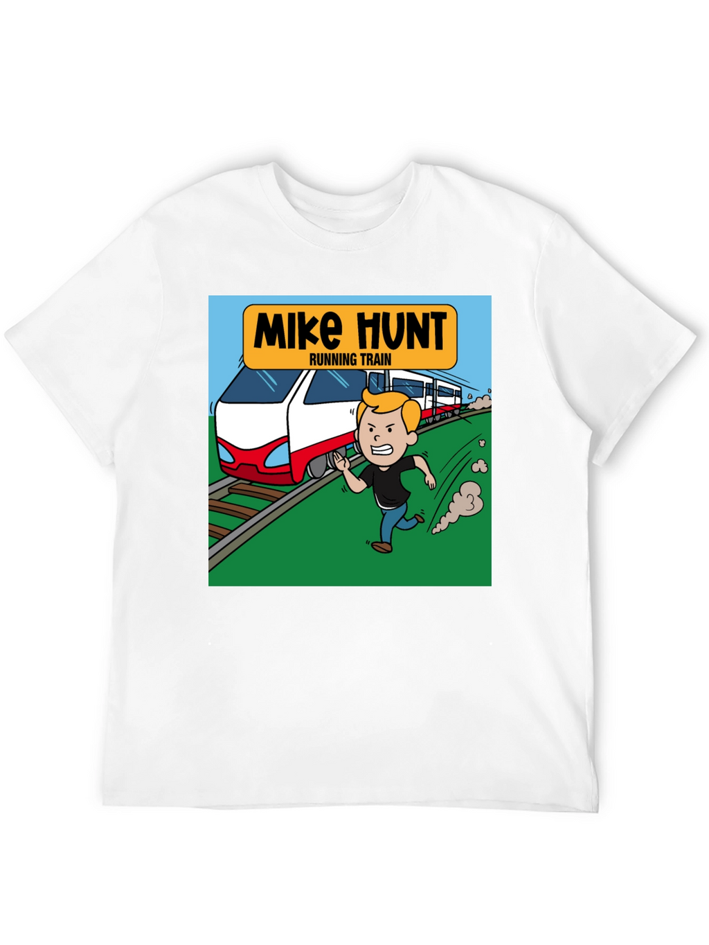Mike Hunt Running Train Black T-Shirt
