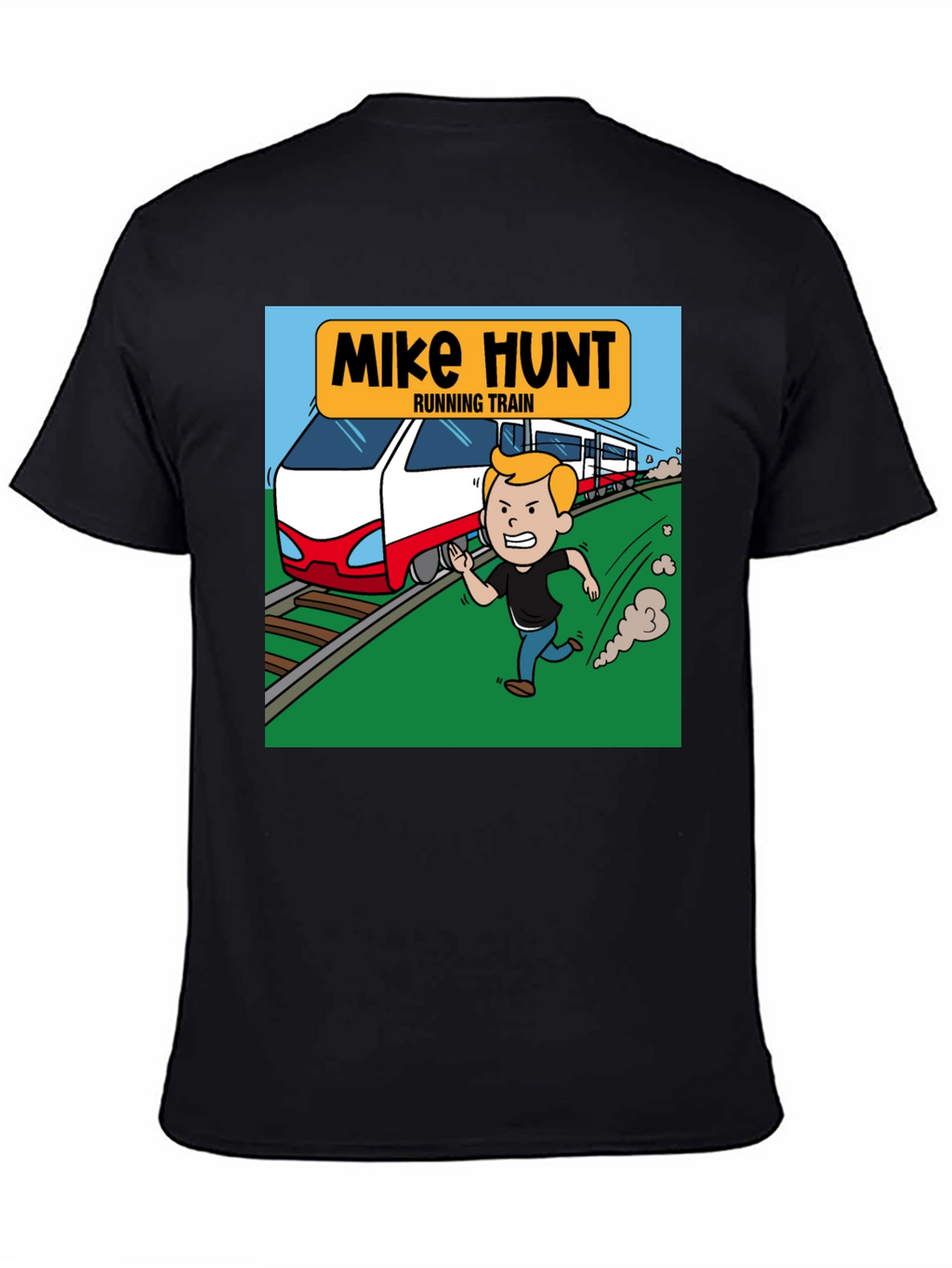 Mike Hunt Running Train Black T-Shirt