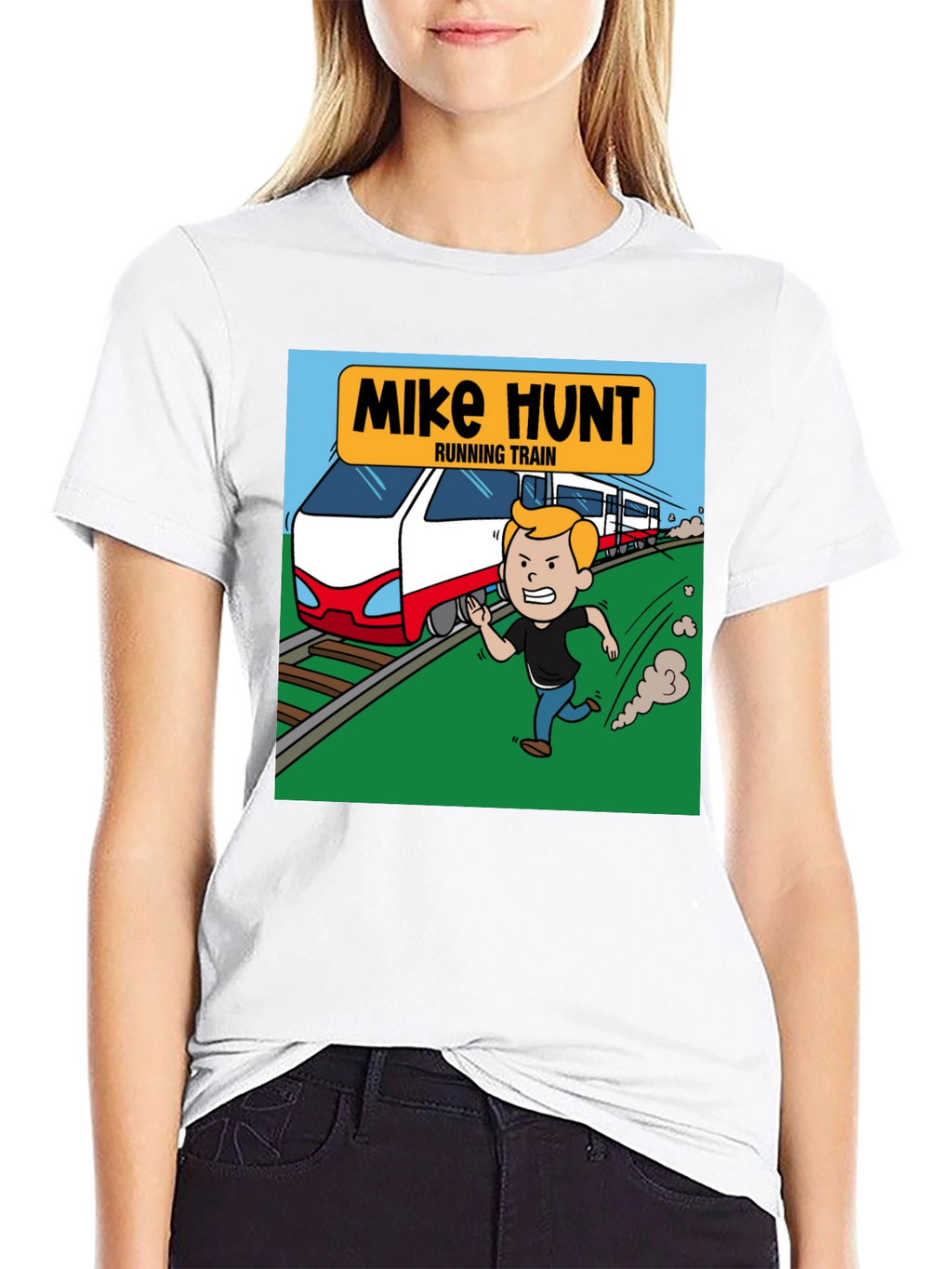 Mike Hunt Running Train Black T-Shirt