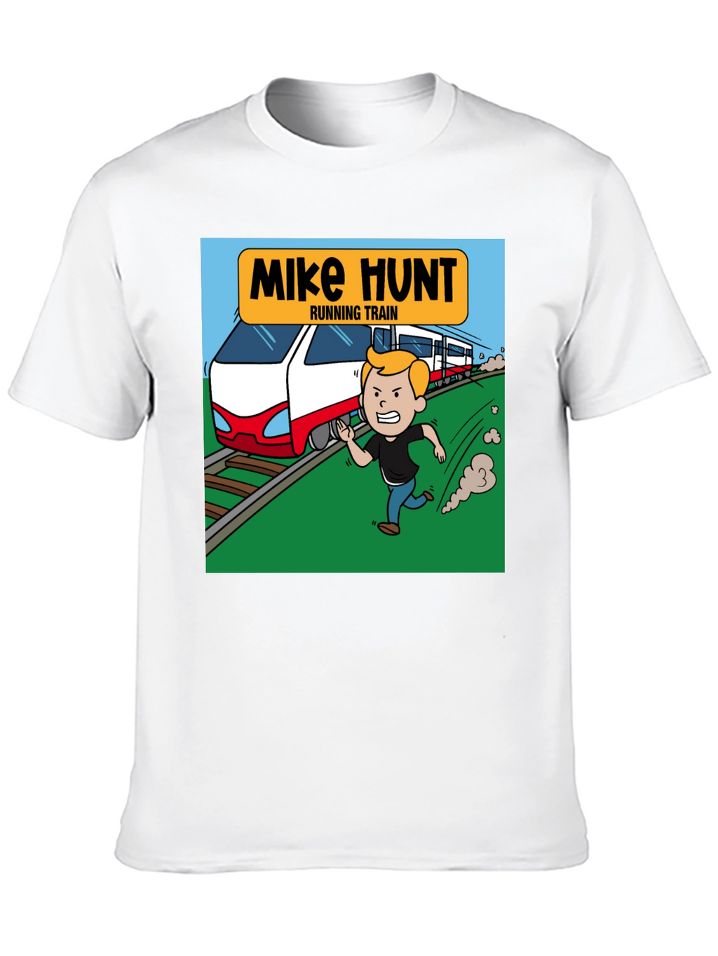 Mike Hunt Running Train Black T-Shirt