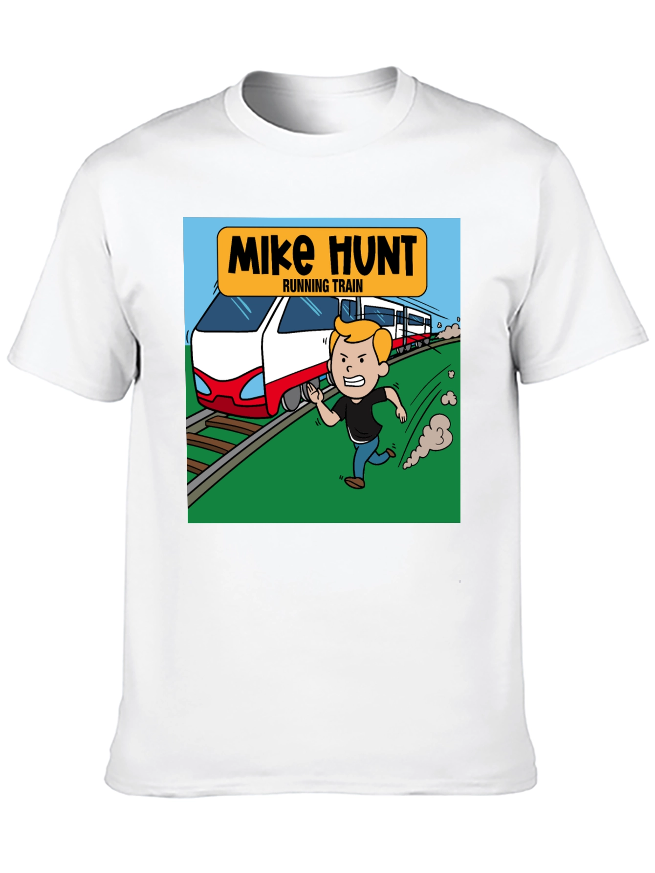 Mike Hunt Running Train Black T-Shirt