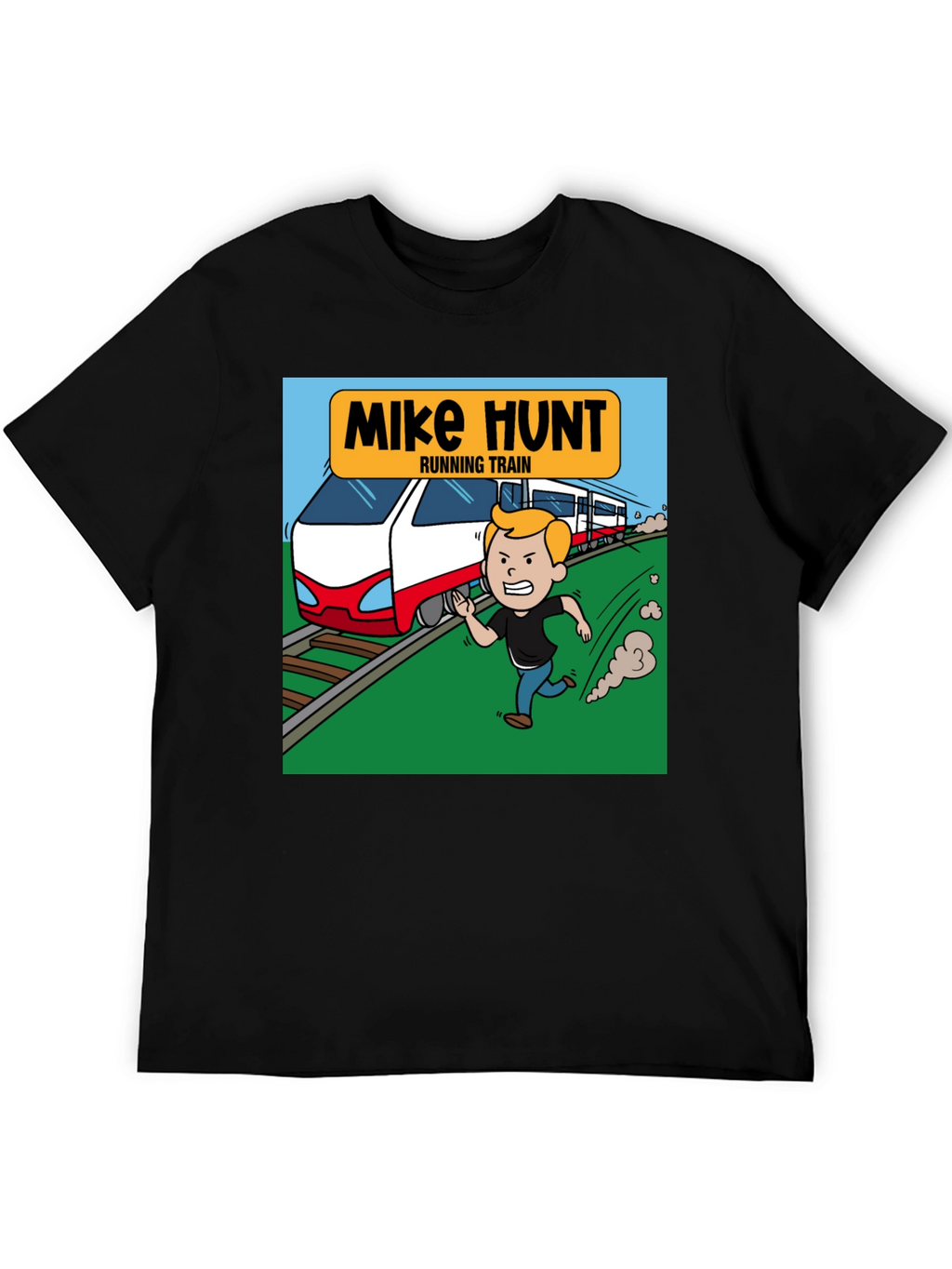 Mike Hunt Running Train Black T-Shirt