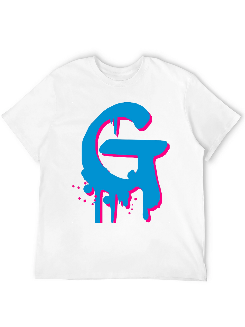 Bold Graphic Tee - Cyan and Magenta G Design