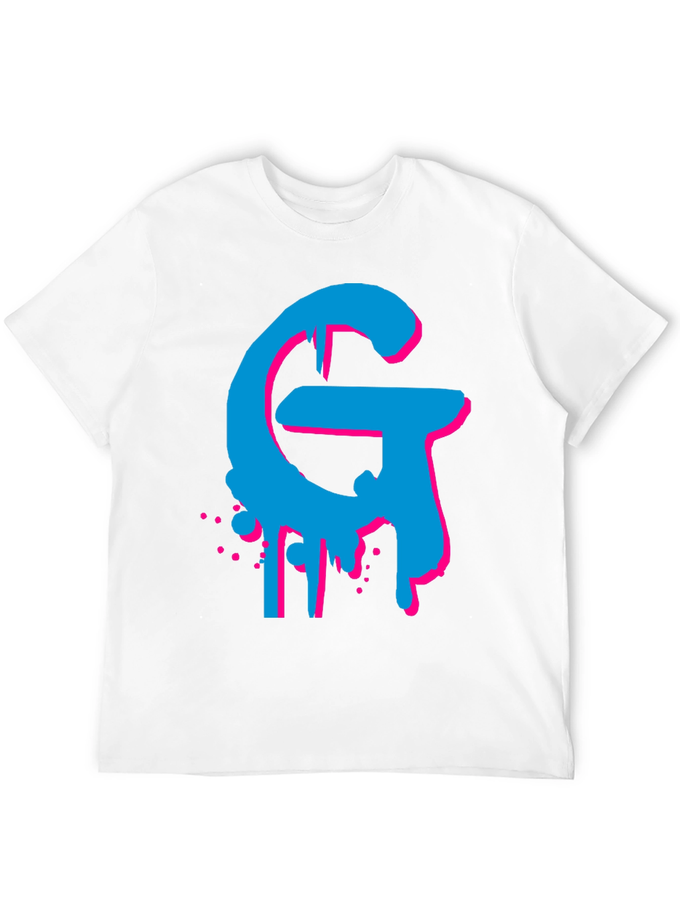 Bold Graphic Tee - Cyan and Magenta G Design
