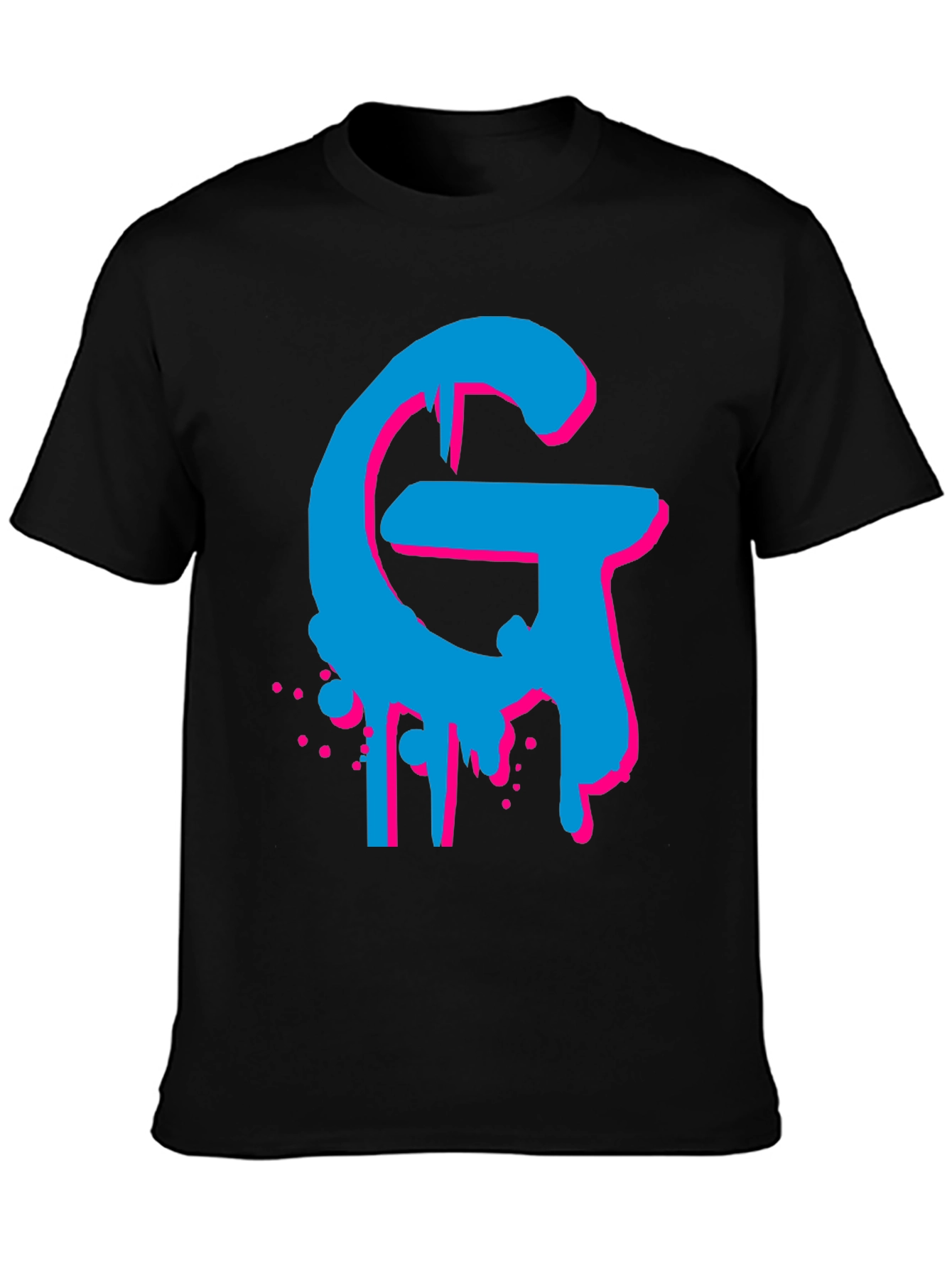 Bold Graphic Tee - Cyan and Magenta G Design