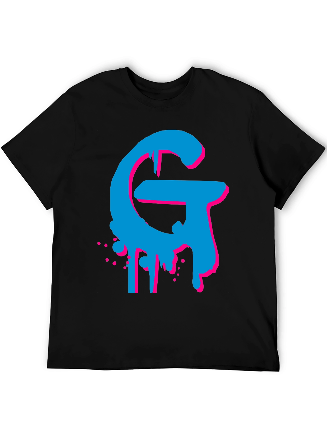 Bold Graphic Tee - Cyan and Magenta G Design