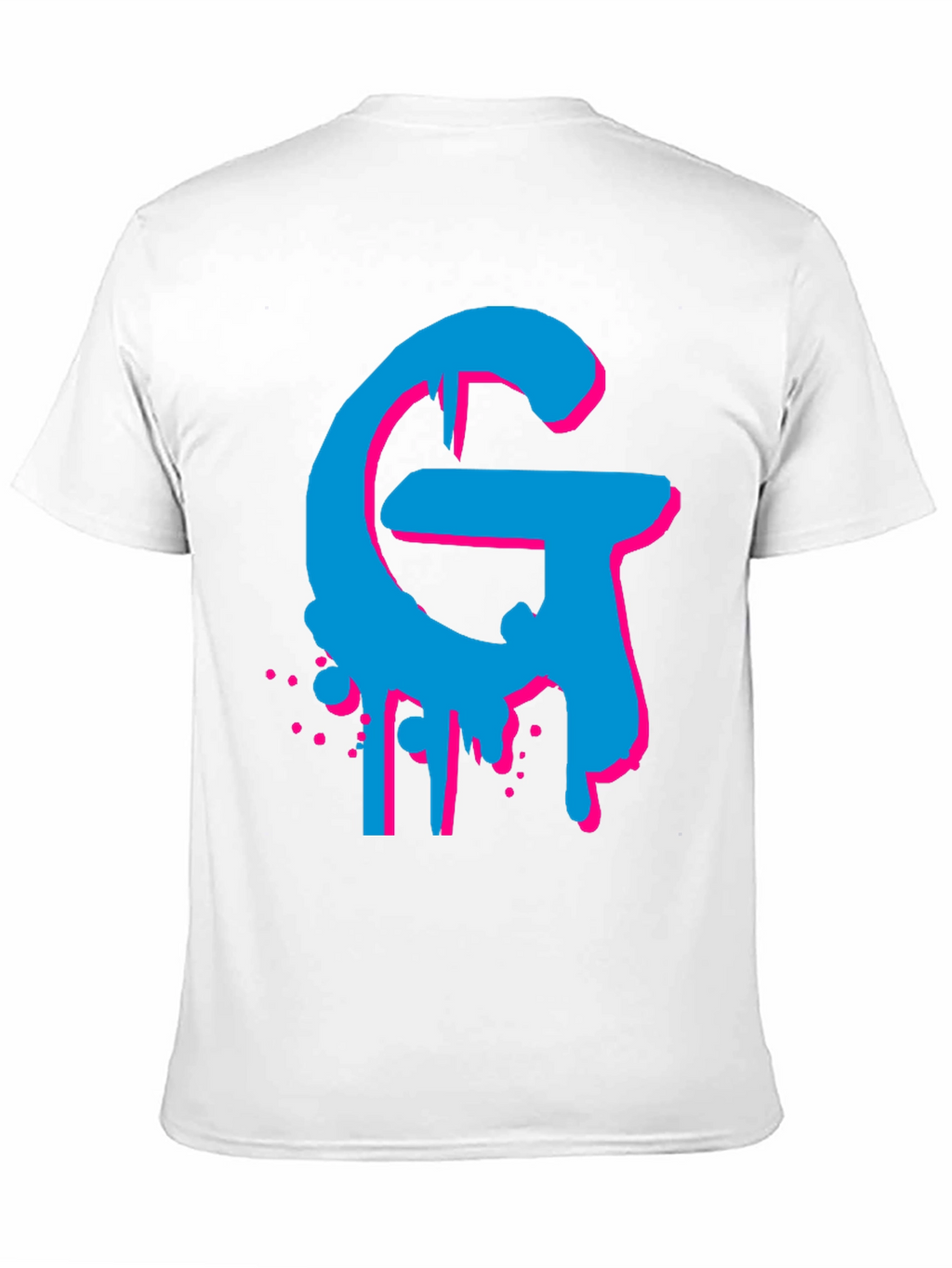 Bold Graphic Tee - Cyan and Magenta G Design