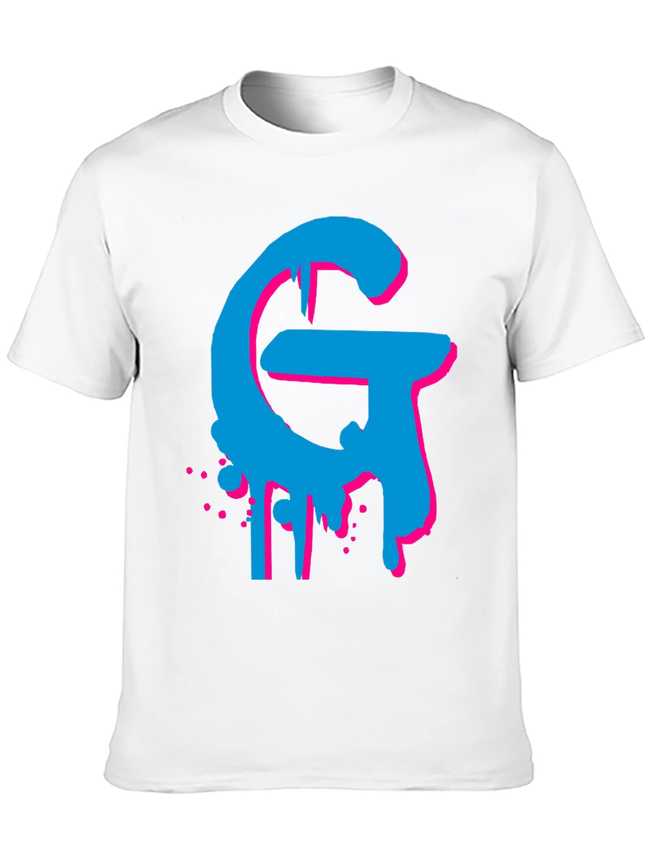 Bold Graphic Tee - Cyan and Magenta G Design