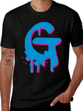 Bold Graphic Tee - Cyan and Magenta G Design