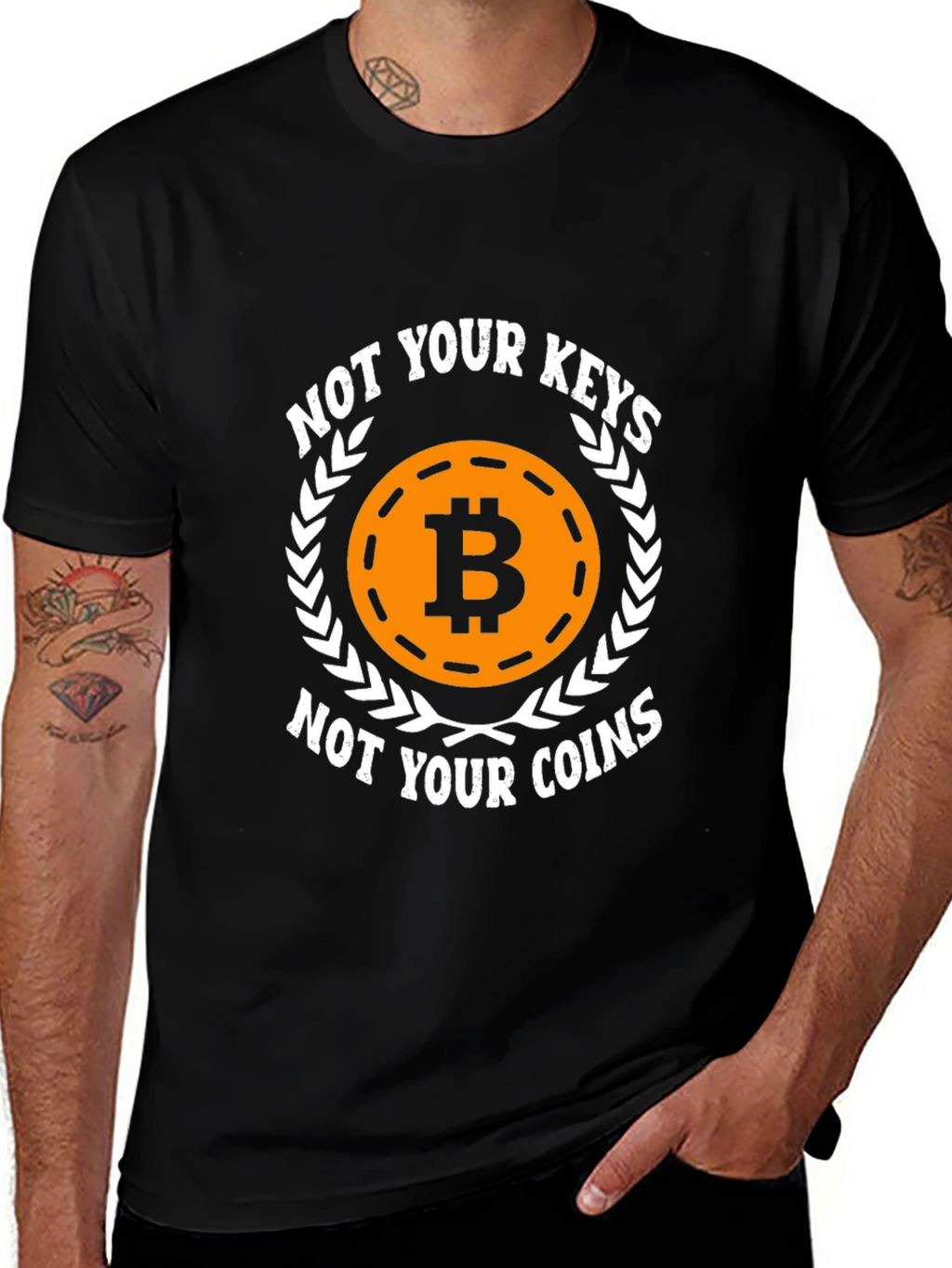 Bitcoin Keys Coins Graphic T-Shirt