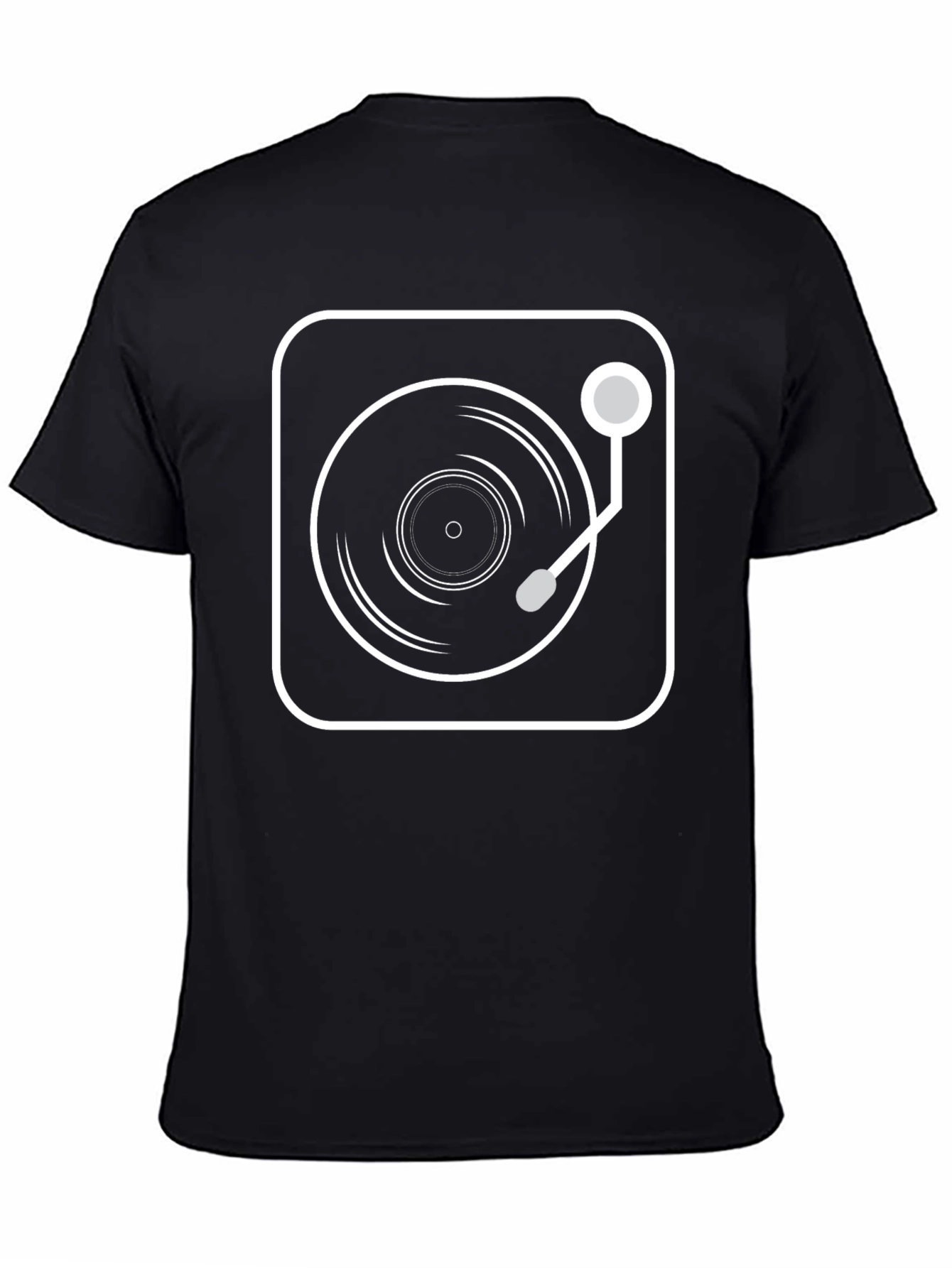 Retro Turntable Graphic Tee - Black