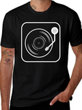 Retro Turntable Graphic Tee - Black