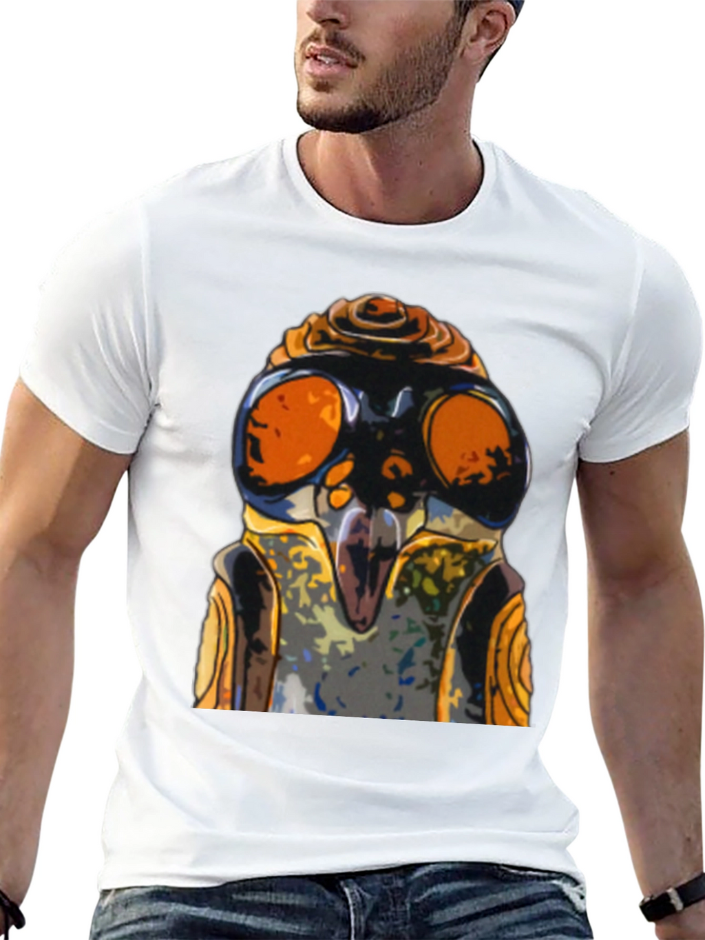 Cool Robot Face Graphic T-Shirt