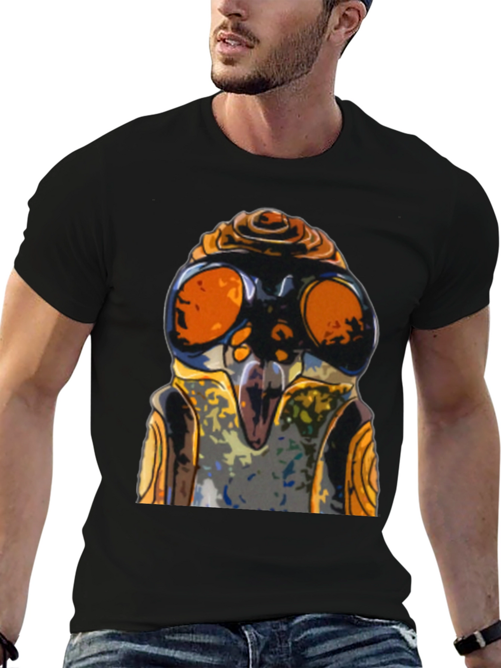 Cool Robot Face Graphic T-Shirt