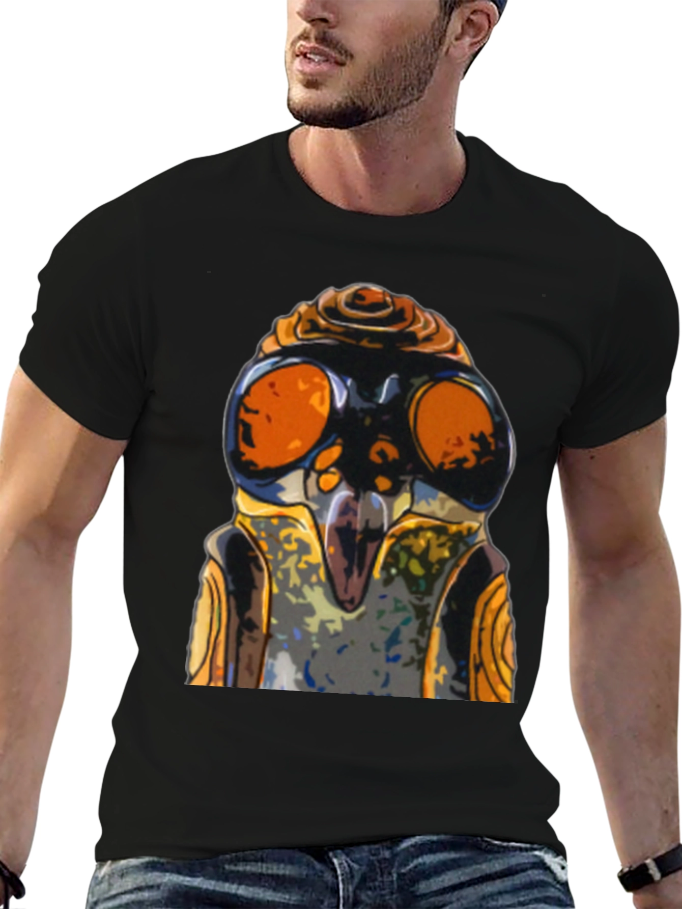 Cool Robot Face Graphic T-Shirt
