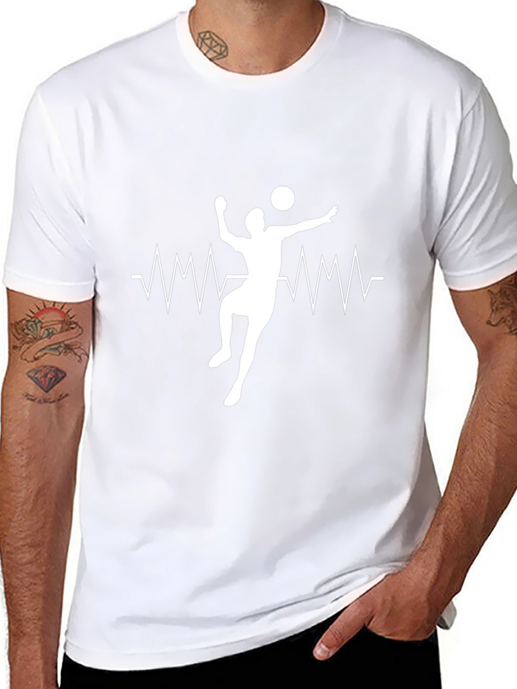 Volleyball Heartbeat T-Shirt - Black