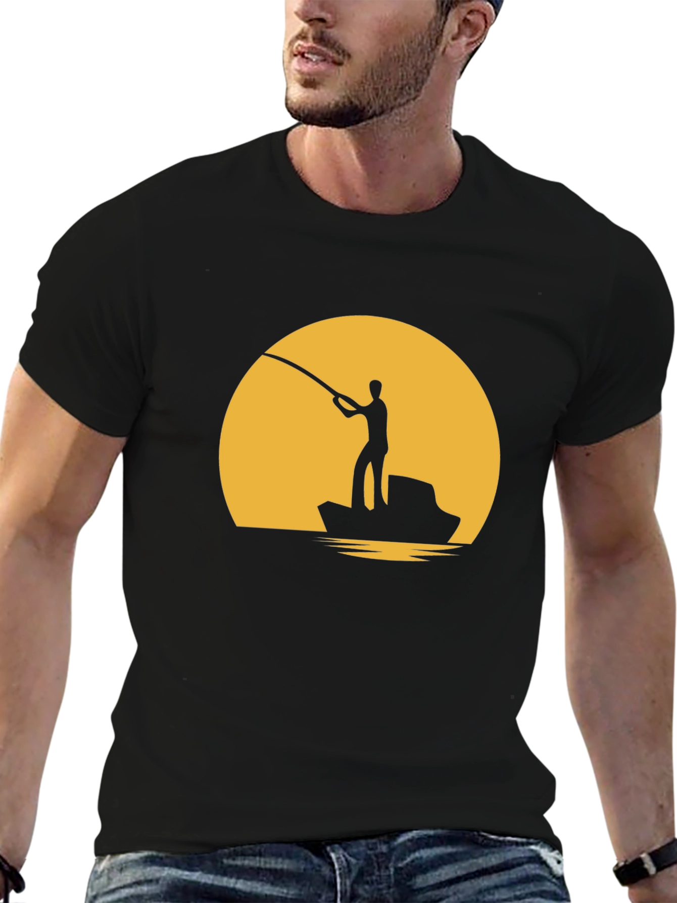 Fishing Sunset Graphic Tee