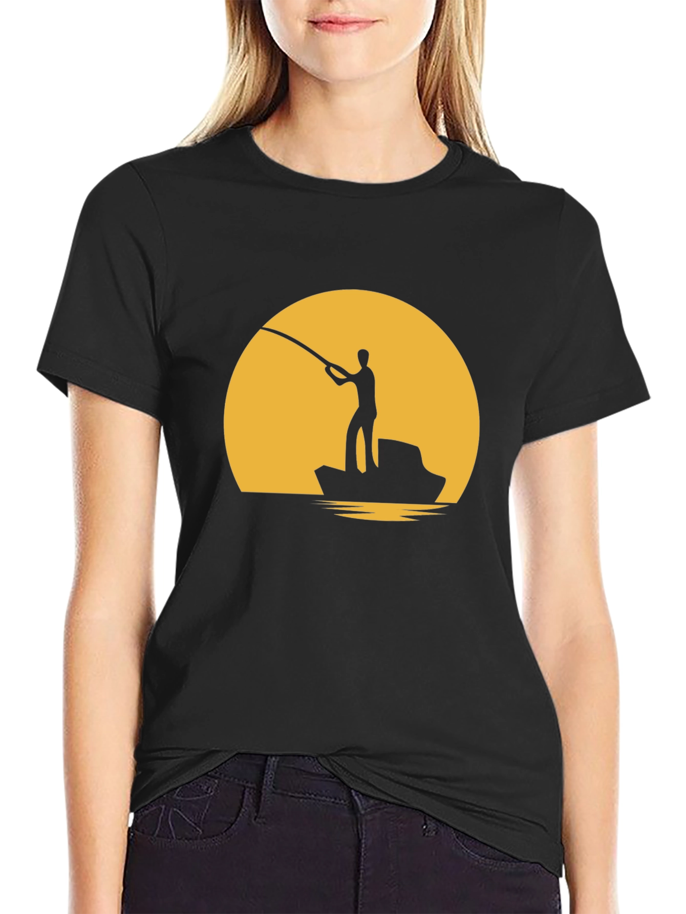 Fishing Sunset Graphic Tee