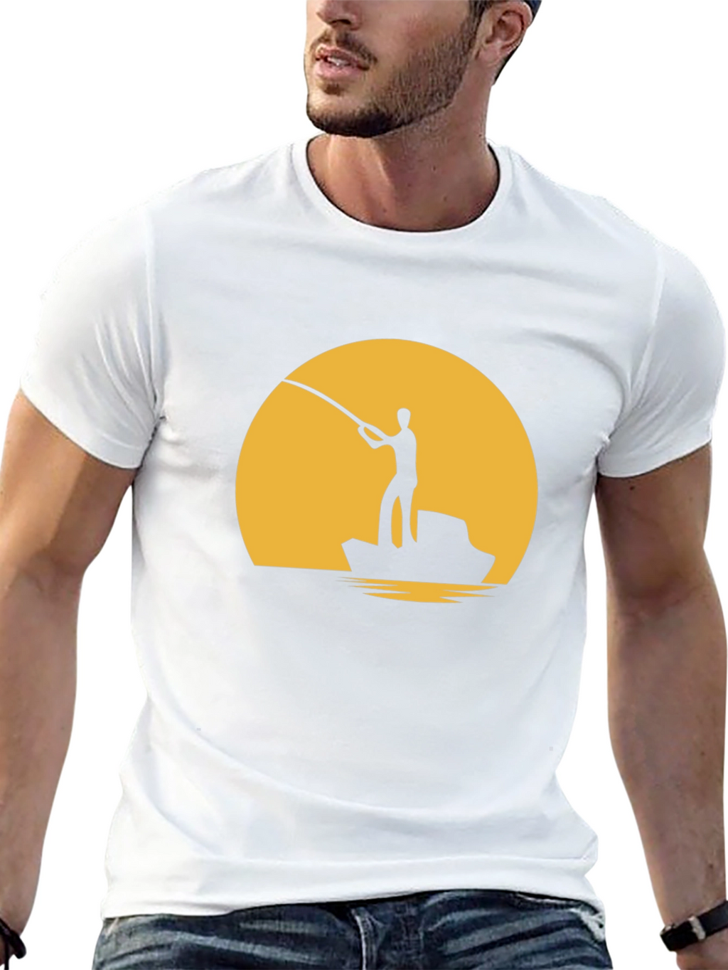 Fishing Sunset Graphic Tee