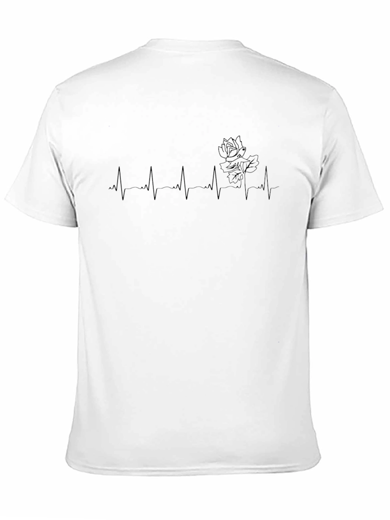 Heartbeat Rose T-Shirt - Black