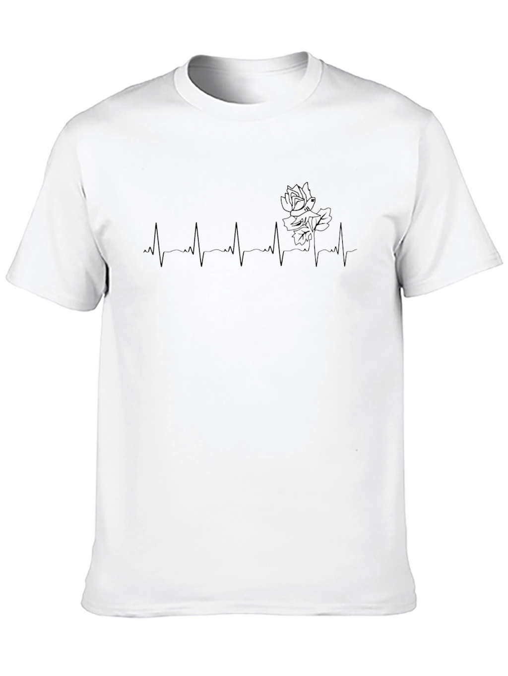 Heartbeat Rose T-Shirt - Black