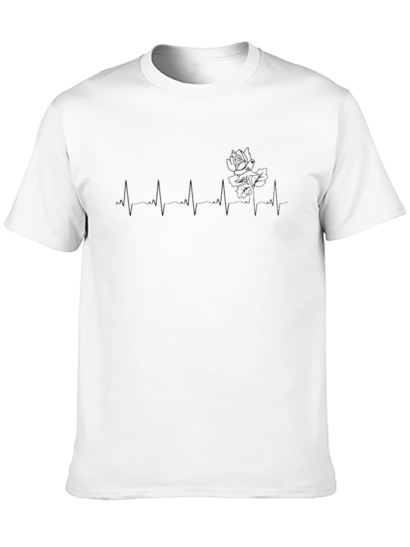 Heartbeat Rose T-Shirt - Black