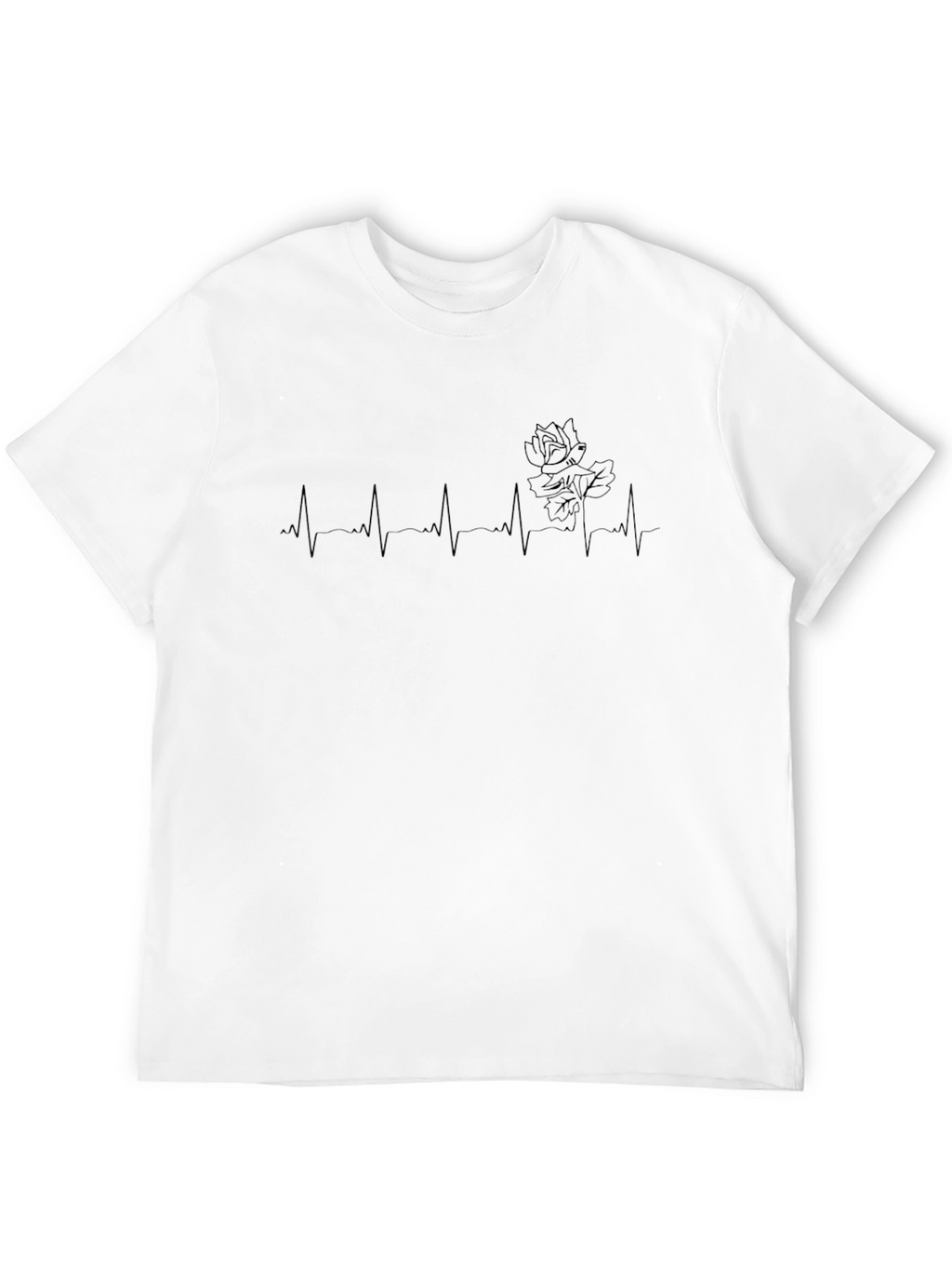 Heartbeat Rose T-Shirt - Black