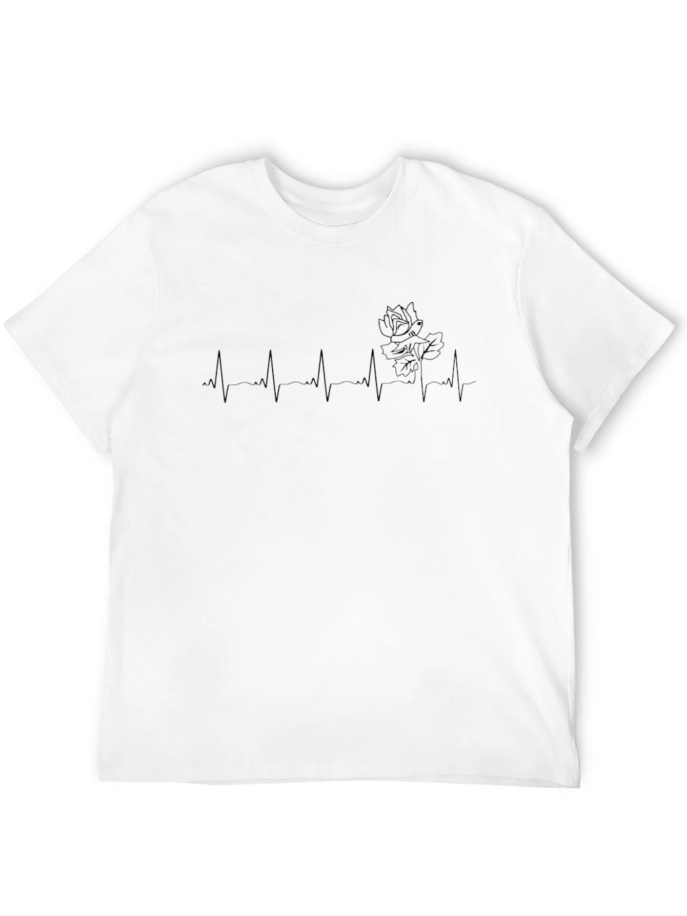 Heartbeat Rose T-Shirt - Black