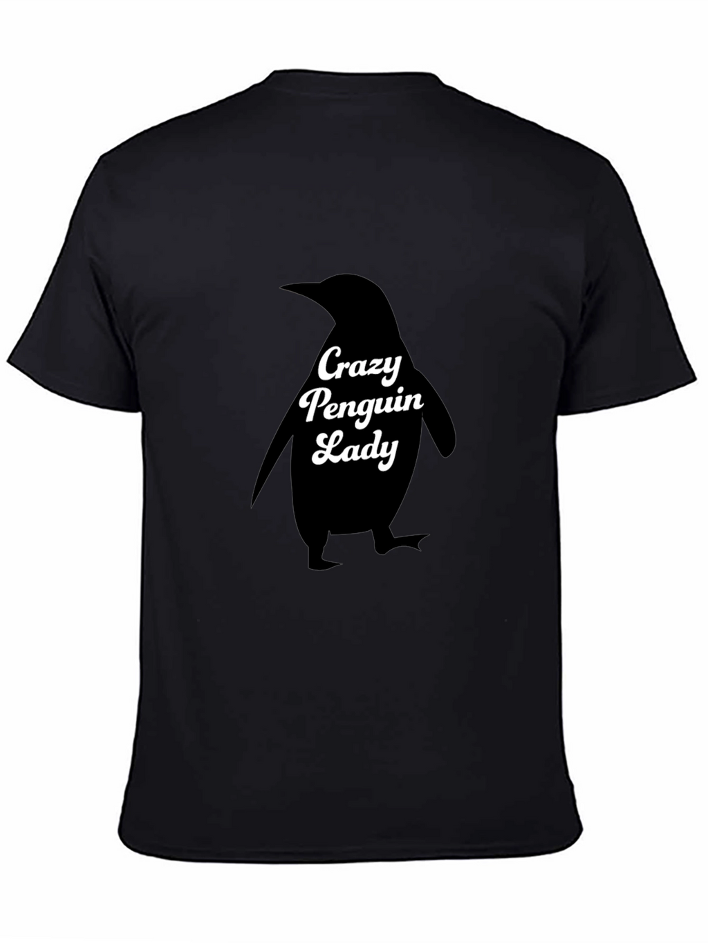 Crazy Penguin Lady Black T-Shirt