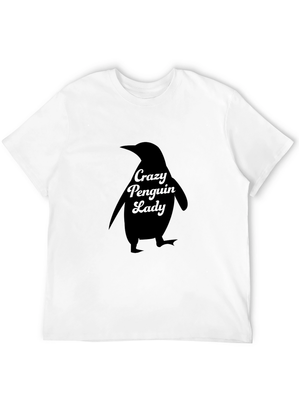 Crazy Penguin Lady Black T-Shirt