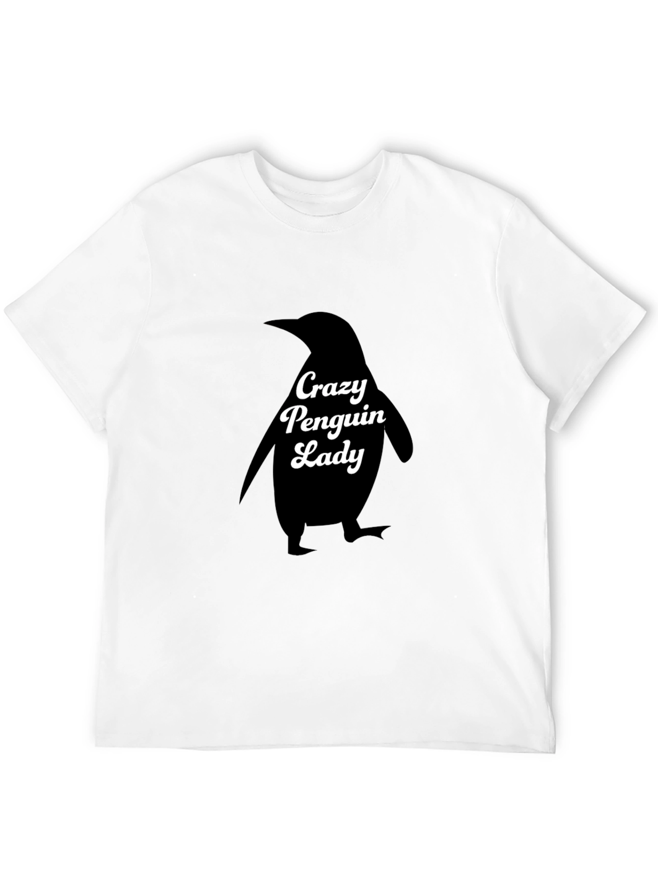 Crazy Penguin Lady Black T-Shirt