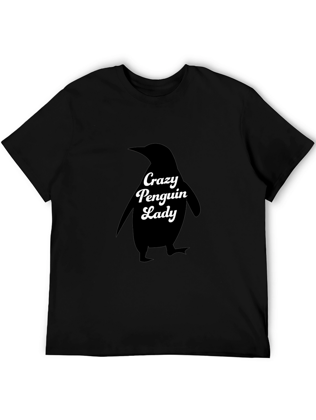 Crazy Penguin Lady Black T-Shirt