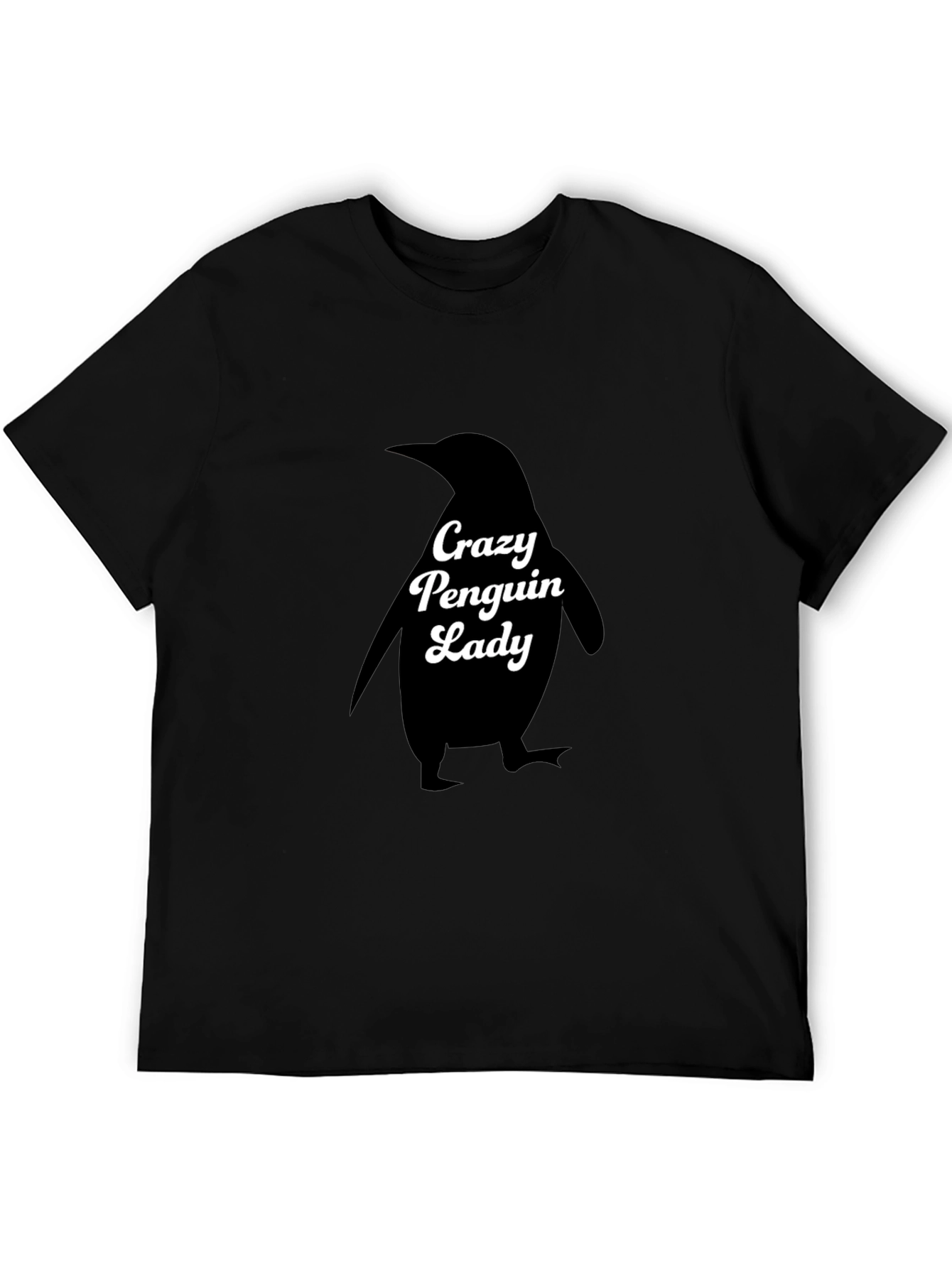 Crazy Penguin Lady Black T-Shirt