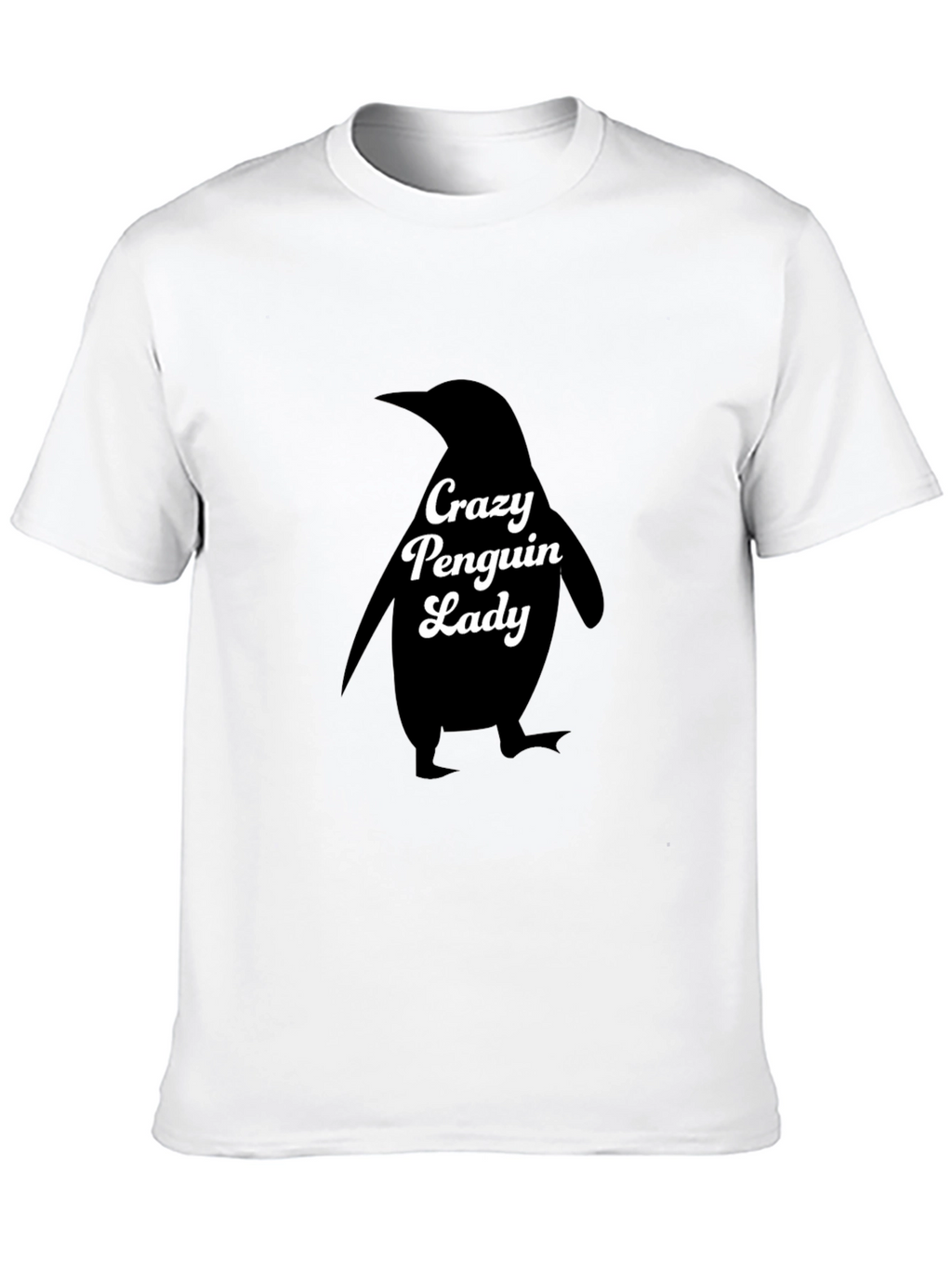 Crazy Penguin Lady Black T-Shirt