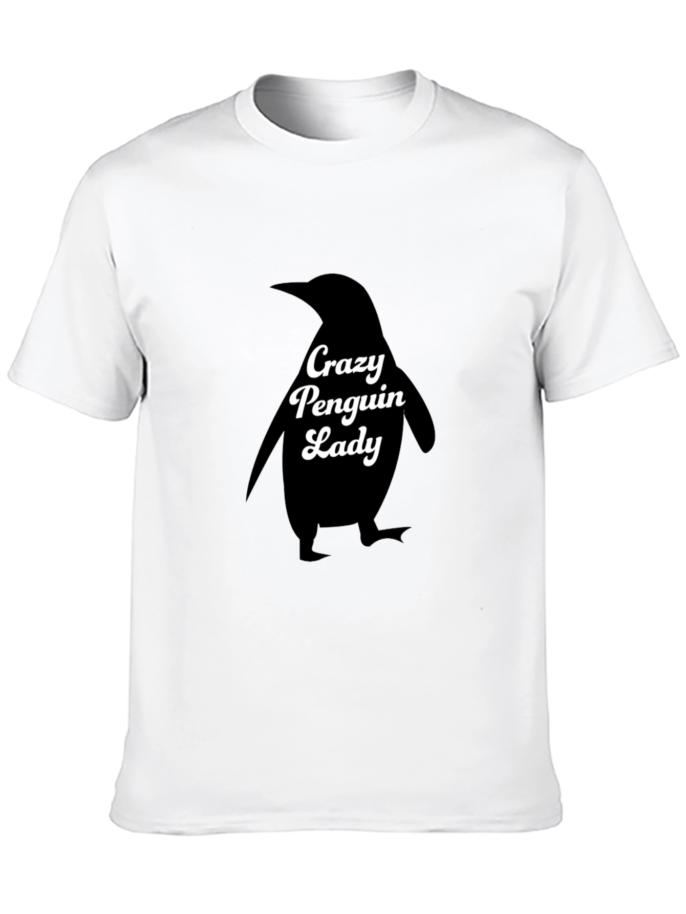 Crazy Penguin Lady Black T-Shirt