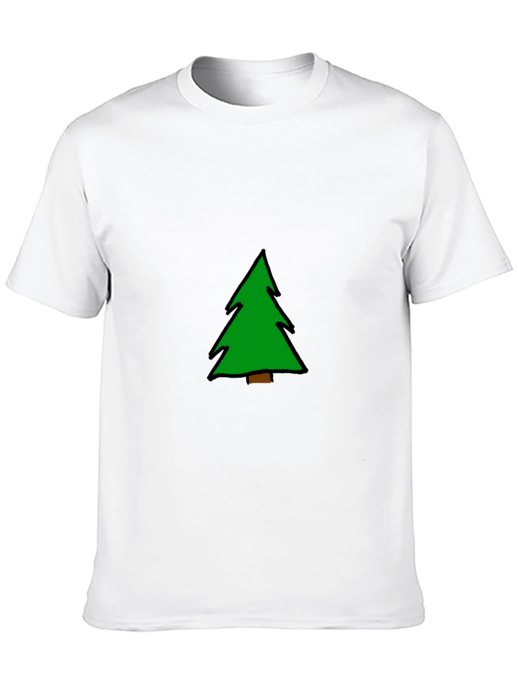 Christmas Tree Graphic Tee - Black Cotton Blend