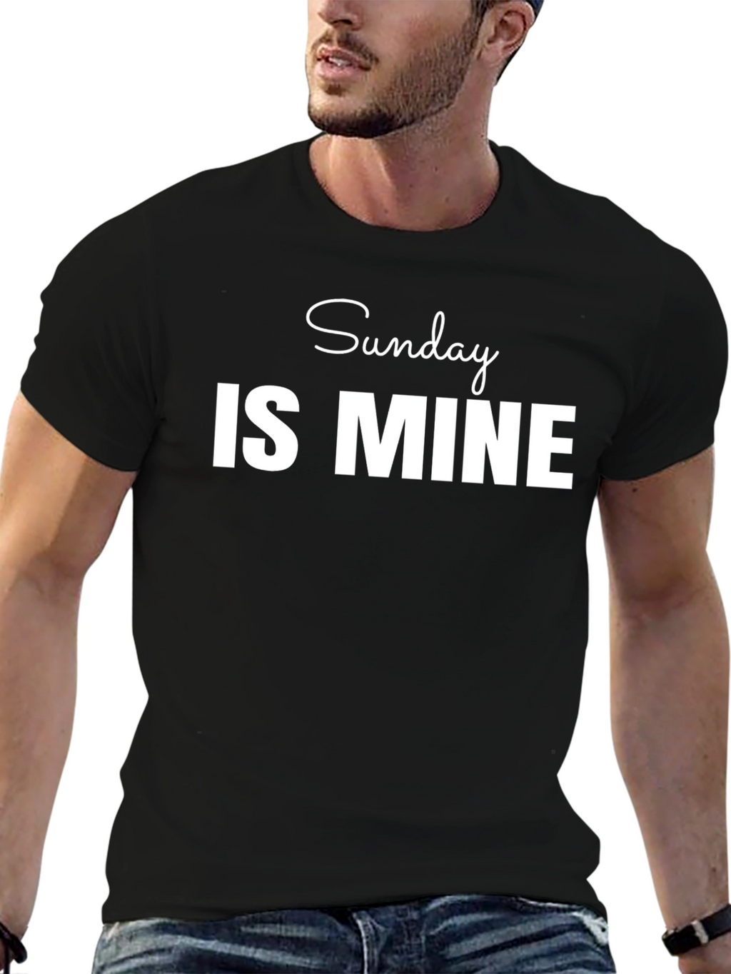 Sunday Is Mine Graphic Tee - Black T-Shirt
