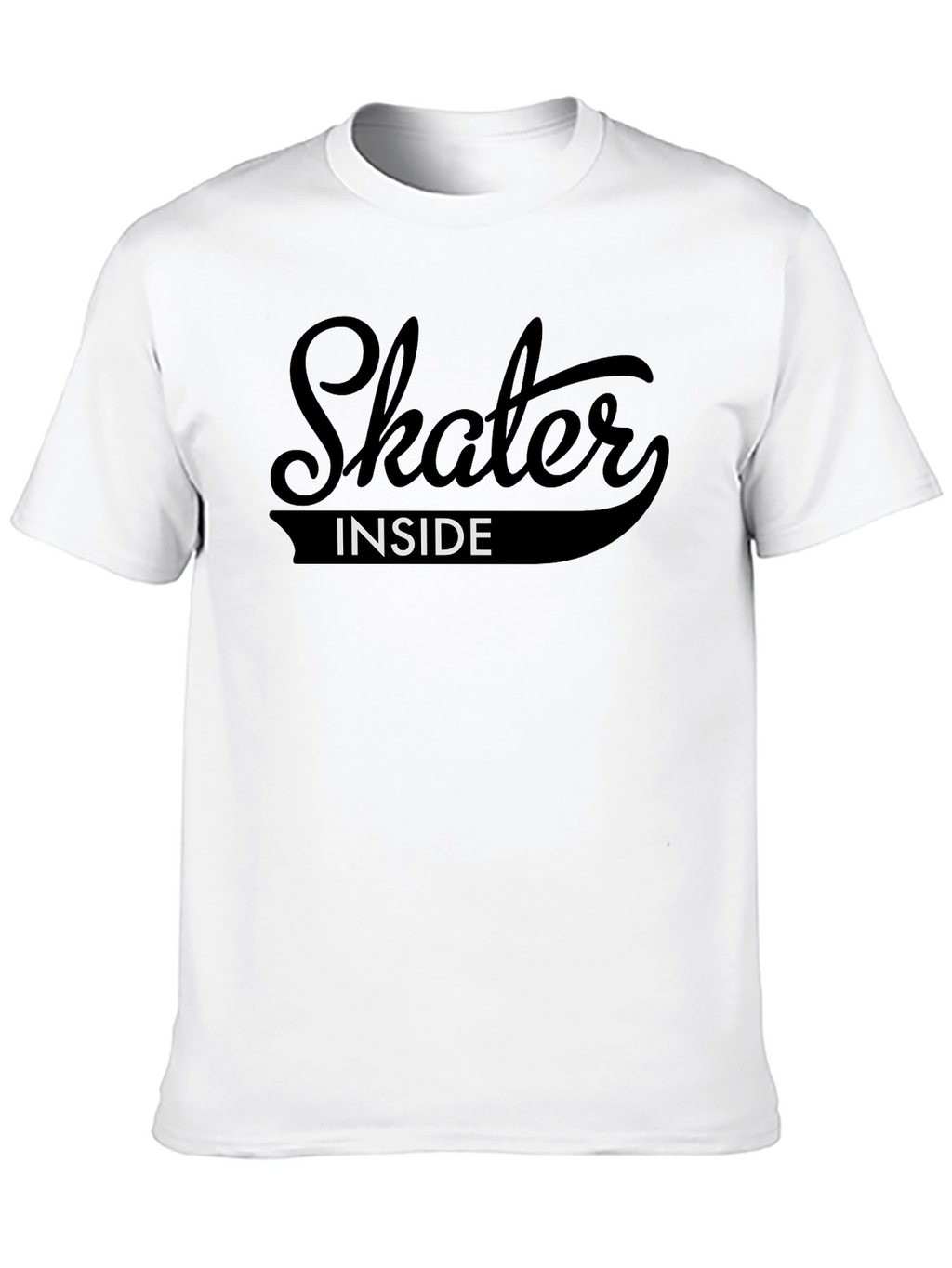 Skater Inside Graphic Tee - Black Cotton T-Shirt
