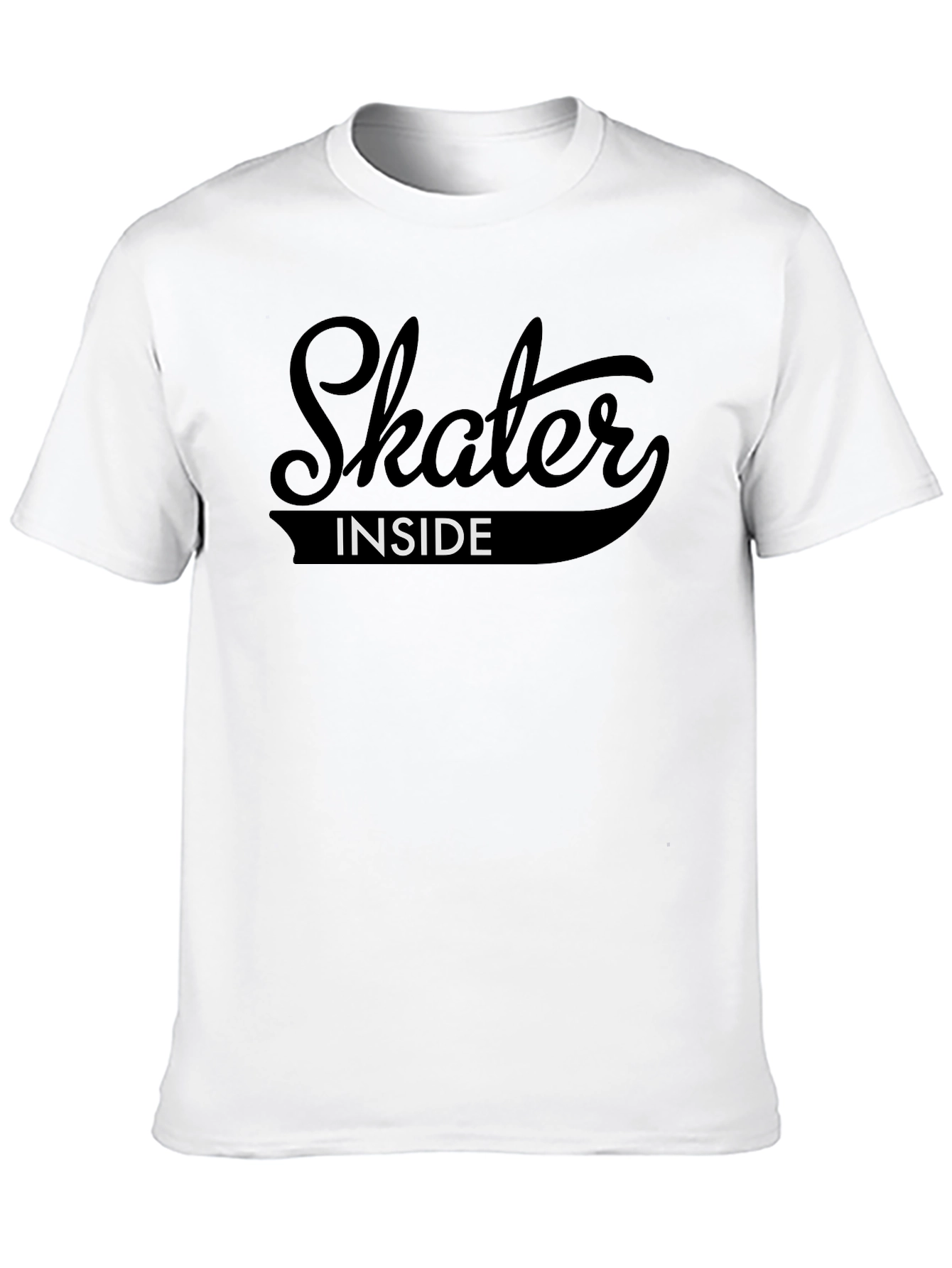 Skater Inside Graphic Tee - Black Cotton T-Shirt