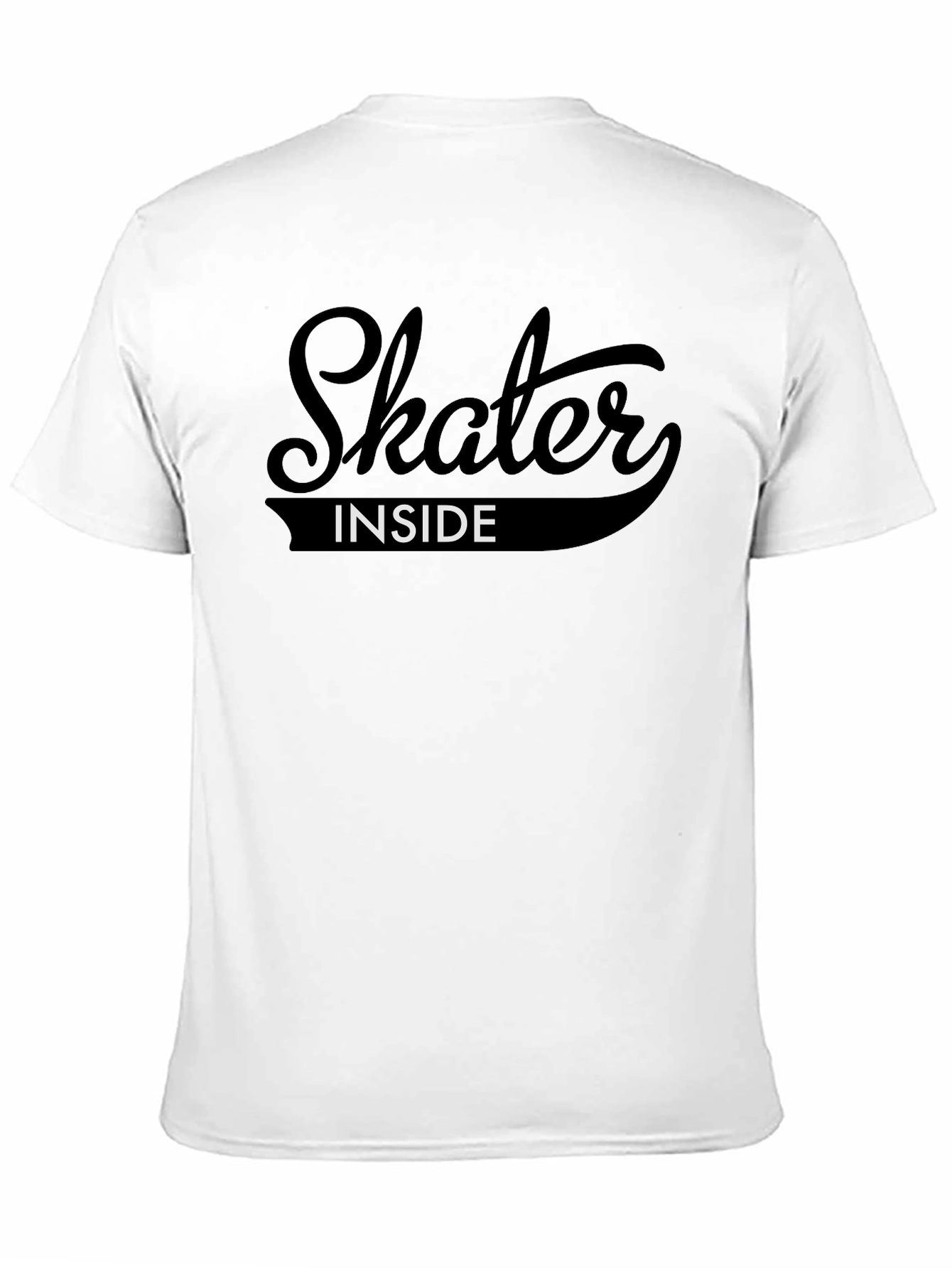 Skater Inside Graphic Tee - Black Cotton T-Shirt