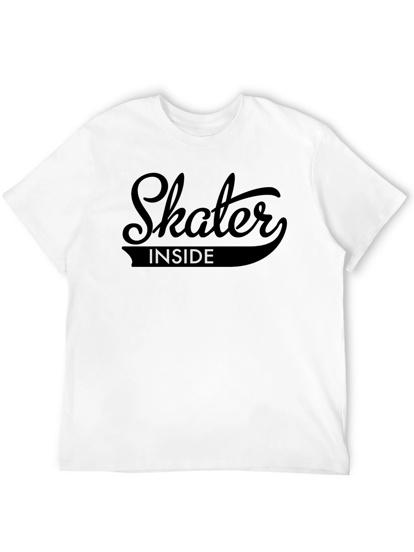Skater Inside Graphic Tee - Black Cotton T-Shirt