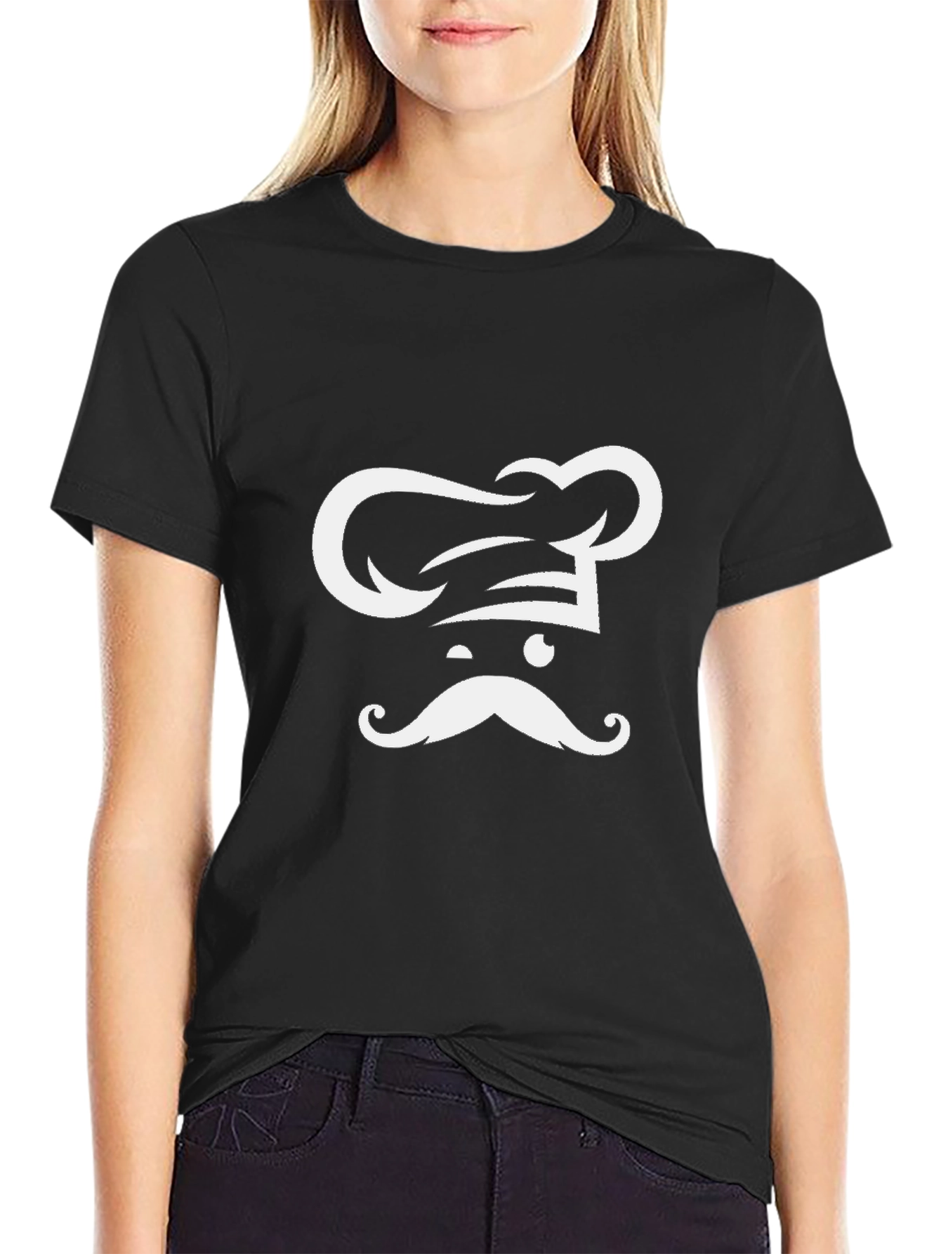 Chef Hat & Moustache Graphic T-Shirt - Stylish Cook Tee